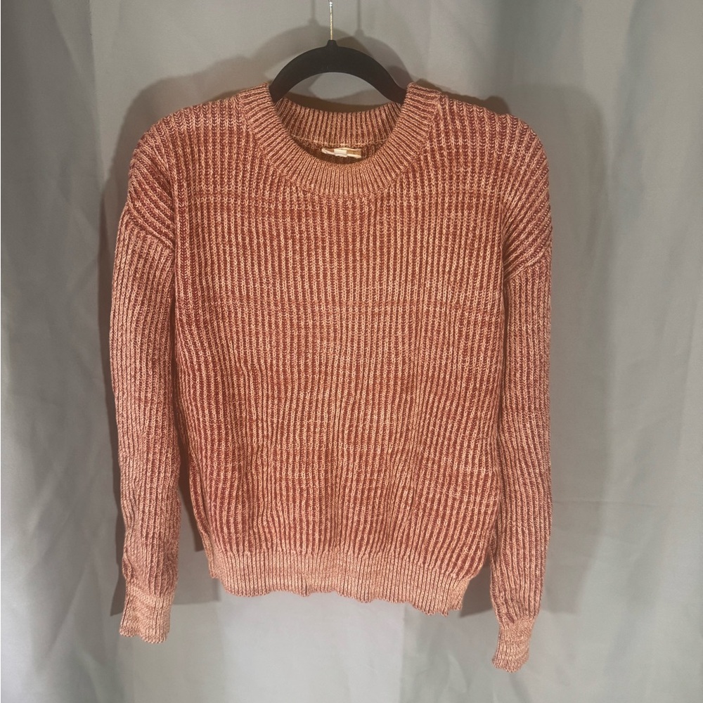 Hem & Thread Ribbed Knit Sweater - Rust super cute and cozy